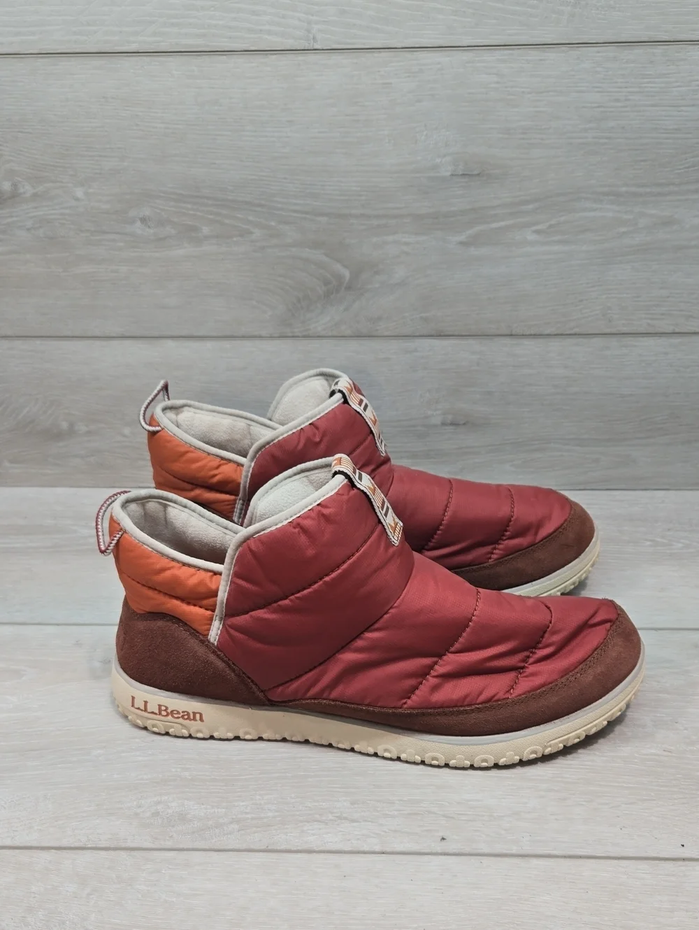 L.L. Bean Men’s Insulated Slip-On High Top Sneakers in Rust/Orange Shoes Sz 11M